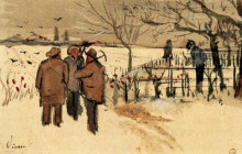 Копия картины "miners in the snow winter" художника "ван гог винсент"