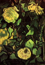Картина "roses and beetle" художника "ван гог винсент"