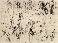 Картина "sheet with figures and hands" художника "ван гог винсент"