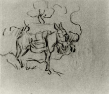 Картина "sketch of a donkey" художника "ван гог винсент"