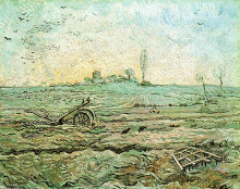 Копия картины "the plough and the harrow (after millet)" художника "ван гог винсент"