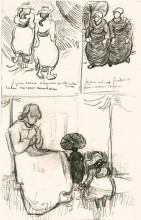 Репродукция картины "three studies" художника "ван гог винсент"