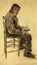 Картина "old man reading" художника "ван гог винсент"
