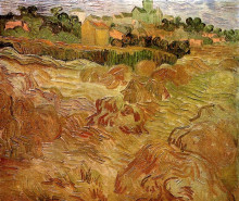 Репродукция картины "wheat fields with auvers in the background" художника "ван гог винсент"