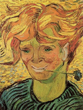 Репродукция картины "young man with cornflower" художника "ван гог винсент"