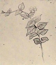 Репродукция картины "branch with leaves" художника "ван гог винсент"
