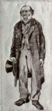 Картина "orphan man holding top hat in his hand" художника "ван гог винсент"