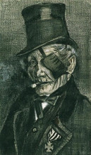 Копия картины "orphan man in sunday clothes with eye bandage" художника "ван гог винсент"
