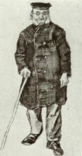 Репродукция картины "orphan man with cap and stick" художника "ван гог винсент"