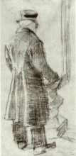 Картина "orphan man with top hat, standing near the stove, seen from the back" художника "ван гог винсент"