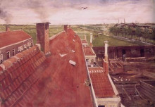 Репродукция картины "rooftops" художника "ван гог винсент"