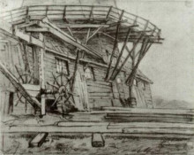Репродукция картины "saw mill" художника "ван гог винсент"