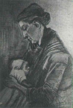 Копия картины "sien nursing baby" художника "ван гог винсент"