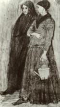Картина "sien pregnant, walking with older woman" художника "ван гог винсент"