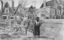 Репродукция картины "sien&#39;s mother&#39;s house" художника "ван гог винсент"
