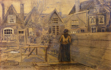 Репродукция картины "sien&#39;s mother&#39;s house seen from the backyard" художника "ван гог винсент"