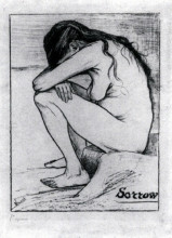 Репродукция картины "sorrow" художника "ван гог винсент"