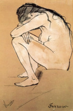 Репродукция картины "sorrow" художника "ван гог винсент"