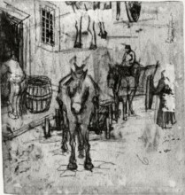 Картина "studies of donkey carts" художника "ван гог винсент"