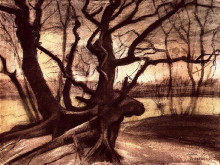 Репродукция картины "study of a tree" художника "ван гог винсент"