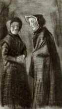 Репродукция картины "two women" художника "ван гог винсент"