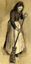 Картина "woman with a broom" художника "ван гог винсент"