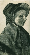 Картина "woman with hat, head" художника "ван гог винсент"