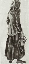 Репродукция картины "woman with kettle, seen from the back" художника "ван гог винсент"