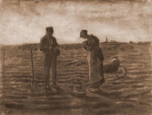 Картина "the angelus (after millet)" художника "ван гог винсент"