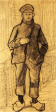 Репродукция картины "boy with cap and clogs" художника "ван гог винсент"