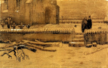 Копия картины "churchyard in winter" художника "ван гог винсент"