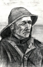Репродукция картины "fisherman with sou&#39;wester, head" художника "ван гог винсент"