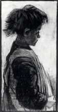 Репродукция картины "girl with pinafore, half-figure" художника "ван гог винсент"
