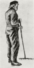 Копия картины "man with rake" художника "ван гог винсент"