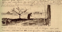 Копия картины "stooping woman in landscape" художника "ван гог винсент"