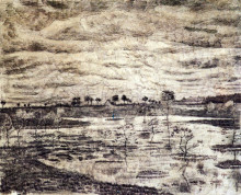 Репродукция картины "a marsh" художника "ван гог винсент"
