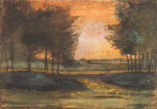 Репродукция картины "the landscape in drenthe" художника "ван гог винсент"
