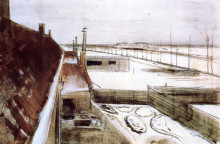 Картина "view from the window of vincent&#39;s studio in winter" художника "ван гог винсент"