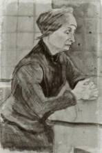 Репродукция картины "woman with folded hands, half-length" художника "ван гог винсент"