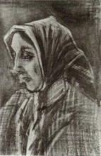 Копия картины "woman with shawl over her hair, head" художника "ван гог винсент"