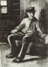 Репродукция картины "blind man sitting in interior" художника "ван гог винсент"