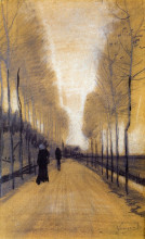 Копия картины "alley bordered by trees" художника "ван гог винсент"