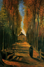 Копия картины "avenue of poplars at sunset" художника "ван гог винсент"