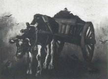 Копия картины "cart with black ox" художника "ван гог винсент"