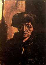 Репродукция картины "head of a peasant woman" художника "ван гог винсент"
