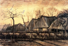 Картина "houses with thatched roofs" художника "ван гог винсент"
