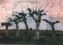 Репродукция картины "landscape with pollard willows" художника "ван гог винсент"