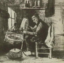 Репродукция картины "old man reeling yarn" художника "ван гог винсент"