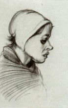 Репродукция картины "peasant woman, head" художника "ван гог винсент"