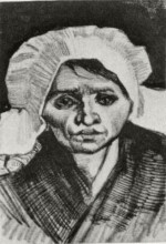 Репродукция картины "peasant woman, head" художника "ван гог винсент"